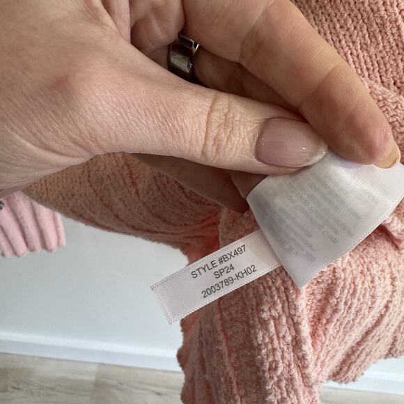 J. Crew Relaxed Crewneck Sweater Baby Pink Spring 24 Large KD preppy casual - Picture 3 of 4